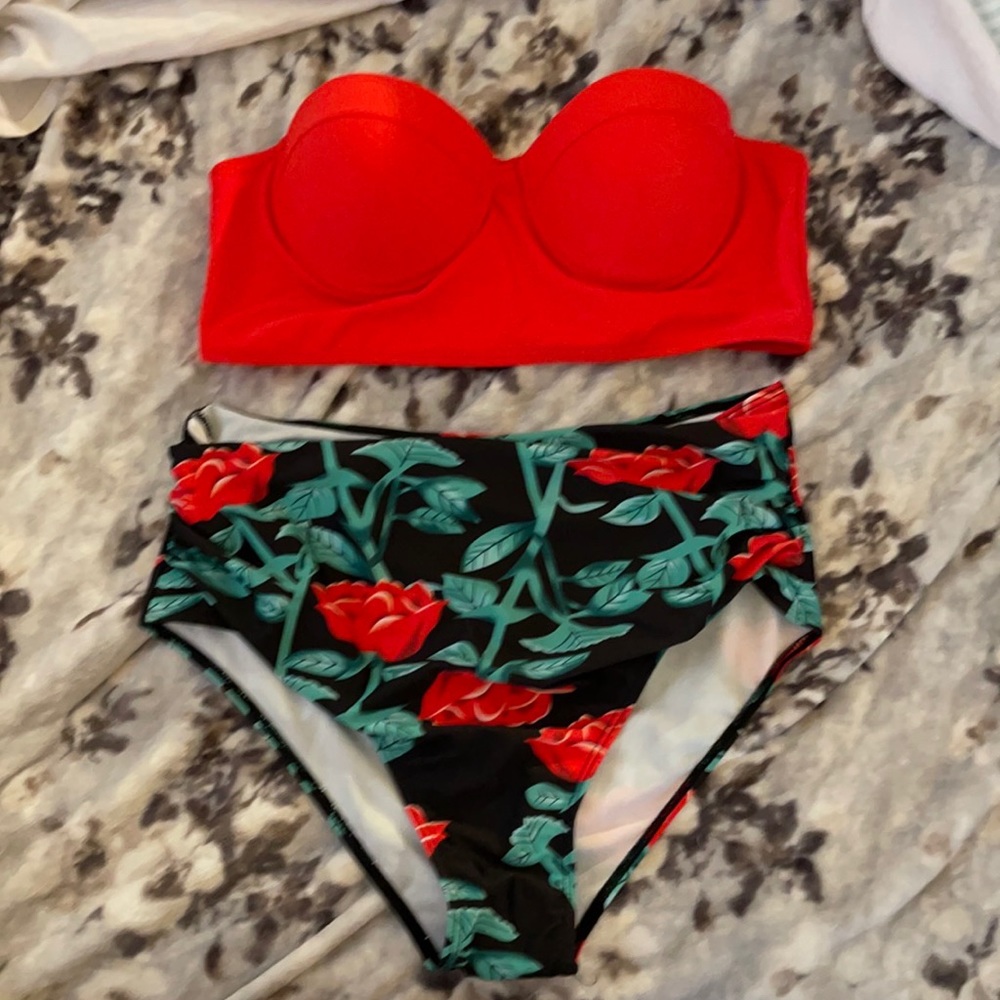 Beautiful high waisted retro bikini size XL
